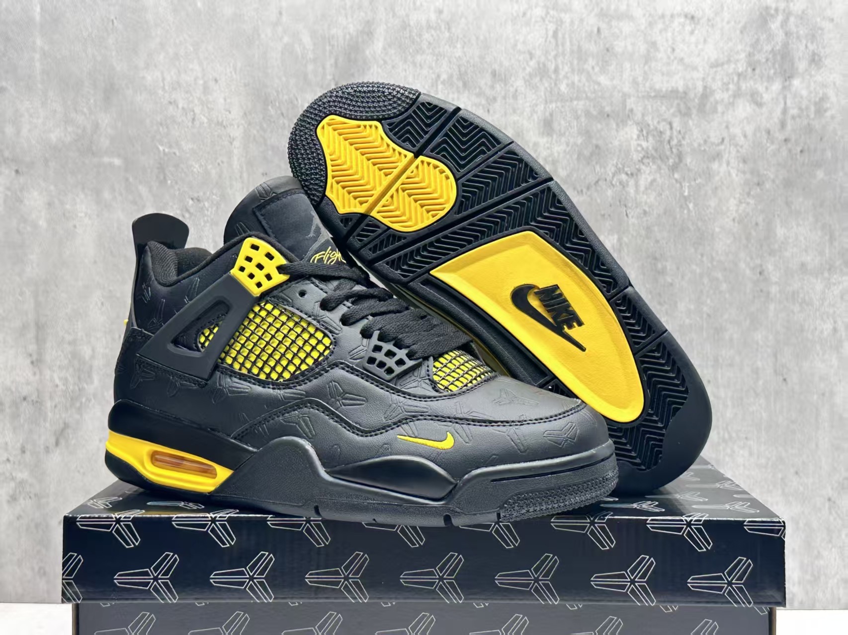 Women's Running weapon Jordan 4 Black Shoes 036